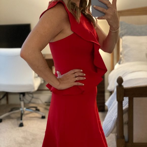 Coast Beatrice Red Ruffle Dress - Picture 2 of 4